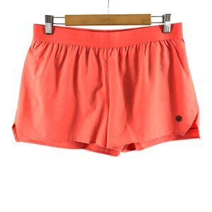 Asics Womens Running Shorts 3.5in Woven Pull On Moisture Wicking Coral Size L